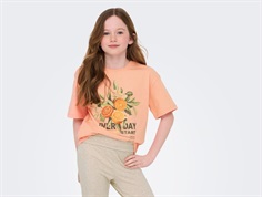 Kids ONLY t-shirt salmon with fresh print  